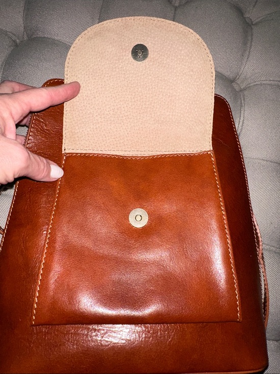 REAL Leather Backpack Purse in Brown main image 13